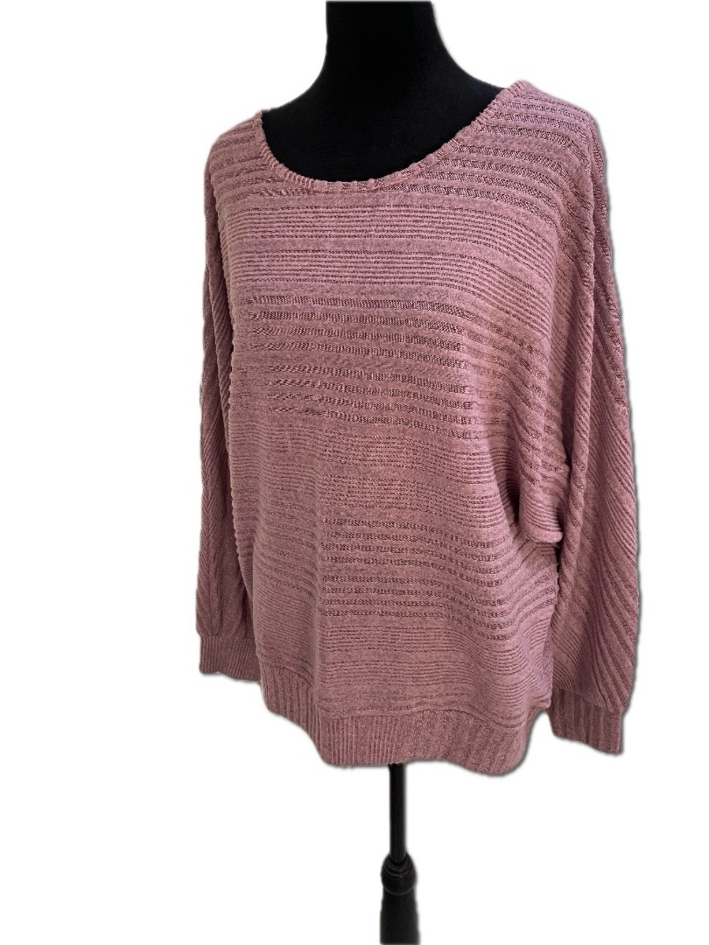 SHEIN Dusty Rose Scoop Neck Knit Sweater